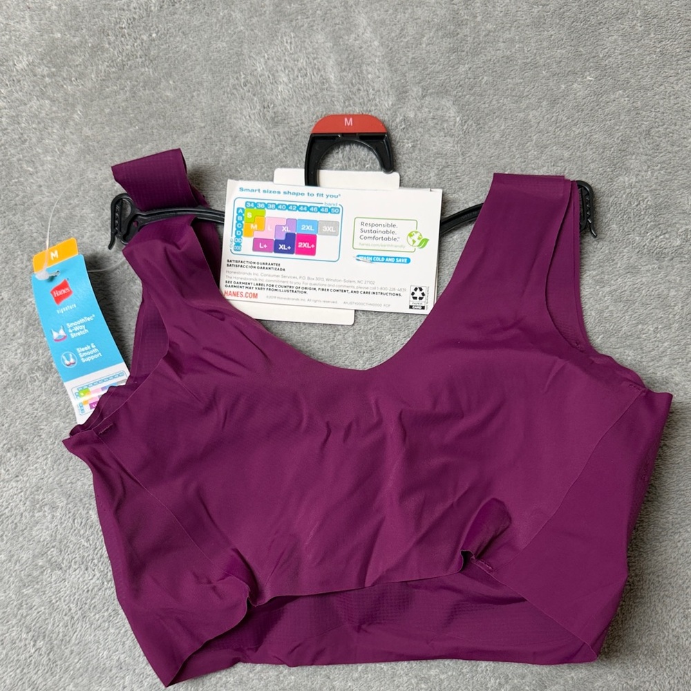 Hanes Signature Invisible Embrace Wire-Free Bra in Rich Purple - Picture 2 of 2